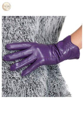 Genuine Lambskin Leather Gloves Handmade Warm Winter Gloves for Women